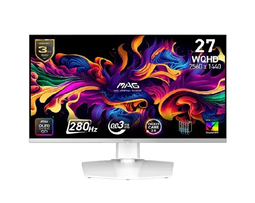 [824142410202] MONITOR 27 MSI MAG 272QPW QD-OLED X28 0.3MS 280HZ WQHD GAMER QD OLED BLANCO ANTI-GLARE FREESYNC GARANTIA CON FABRICANTE