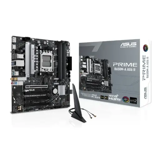 [197105607262] MOTHER AMD B650M-A AX6 II WIFI ASUS PRIME AM5 4xDDR5 192GB M-ATX 90MB1J90-M0EAY0 12M DE GARANTIA