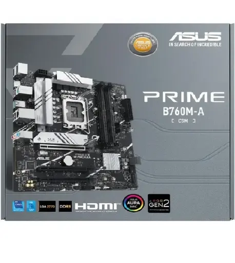 [195553984065] MOTHER INTEL B760M-A D4-CSM ASUS PRIME LGA1700 4xDDR4 128GB M-ATX 90MB1D00-M1EAYC 12M DE GARANTIA