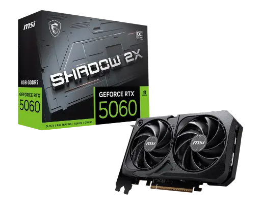 [824142423851] TARJETA DE VIDEO NVIDIA RTX5060 8GB OC GDDR7 MSI SHADOW RTX 5060 8G SHADOW 2X OC 12M DE GARANTIA