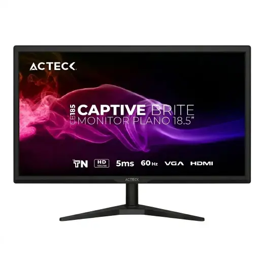[7506215944526] MONITOR 19 ACTECK CAPTIVE BRITE CB185 5MS 60HZ HD TN VGA HDMI AC-944526 12M DE GARANTIA