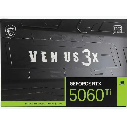 [824142421031] TARJETA DE VIDEO GEFORCE RTX5060TI 8GB OC GDDR7 MSI VENTUS RTX5060 TI 8G VENTUS 3X 12M DE GARANTIA  