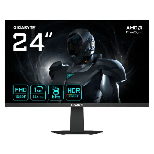 [889523054628] MONITOR 24 GIGABYTE GS24F14 1MS 144HZ FULL HD GAMER PLANO ANTI-GLARE DP HDMI 12M DE GARANTIA
