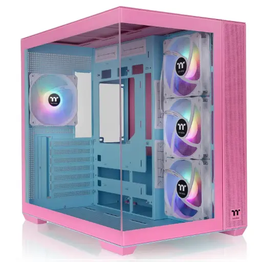 [841163099230] GABINETE THERMALTAKE VIEW 380 TG ARGB BUBBLE PINK M-ATX CRISTAL ROSA CA-1Z2-00MAWN-00 12M DE GARANTIA