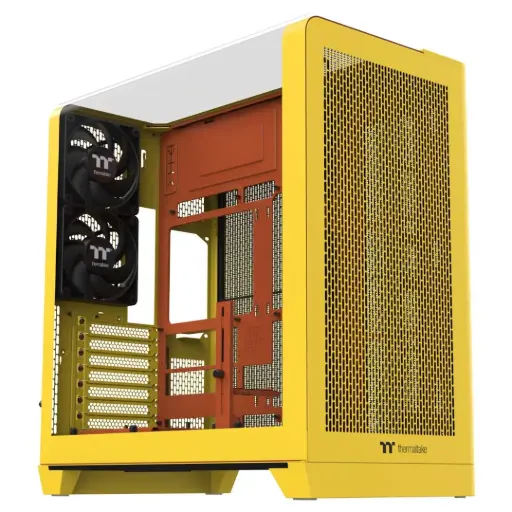 [840480304409] GABINETE THERMALTAKE VIEW 390 AIR BUTTER CARAMEL M-ATX CRISTAL AMARILLO CA-11F-00MMWN-00 12M DE GARANTIA