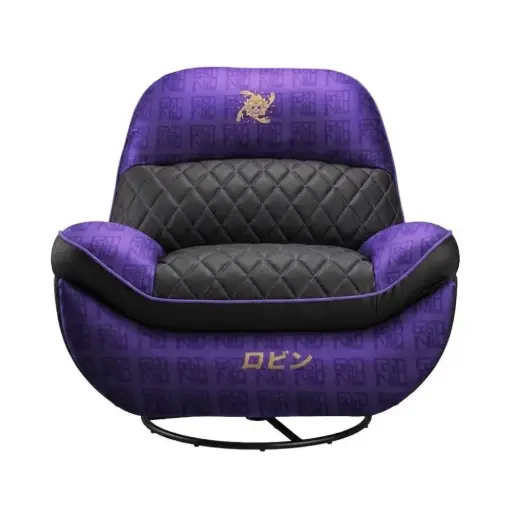 [810201290205] SILLON COUGAR OVERLORD BLACK/PURPLE RECLINABLE GIRATORIO EDICION ONE PIECE ROBIN 3MOVLROB.0001 12M DE GARANTIA