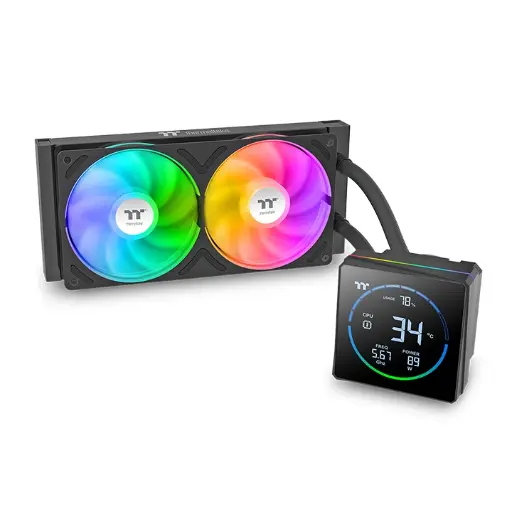 [840480305925] ENFRIAMIENTO LIQUIDO THERMALTAKE TH240-S V3 ARGB SYNC AIO 120MM DISPLAY LCD CL-W469-PL12SW-A 12M DE GARANTIA