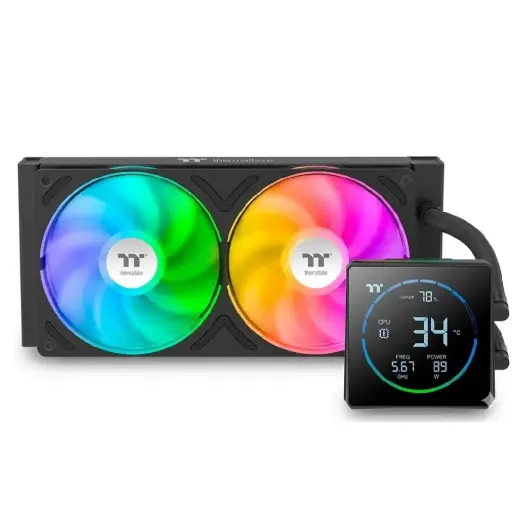 [840480305925] ENFRIAMIENTO LIQUIDO THERMALTAKE TH240-S V3 ARGB SYNC AIO 120MM DISPLAY LCD CL-W469-PL12SW-A 12M DE GARANTIA