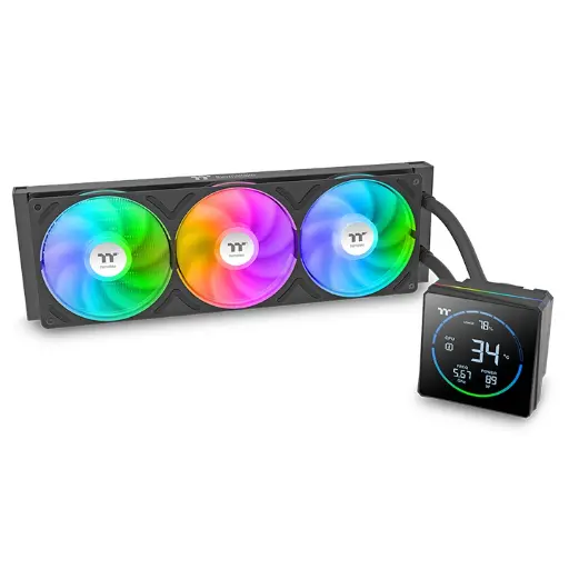 [840480305932] ENFRIAMIENTO LIQUIDO THERMALTAKE TH360-S V3 ARGB SYNC AIO 120MM DISPLAY LCD CL-W470-PL12SW-A 12M DE GARANTIA