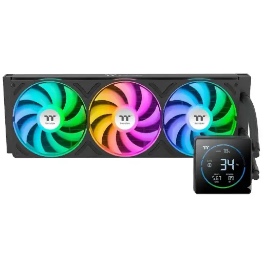 [840480305932] ENFRIAMIENTO LIQUIDO THERMALTAKE TH360-S V3 ARGB SYNC AIO 120MM DISPLAY LCD CL-W470-PL12SW-A 12M DE GARANTIA
