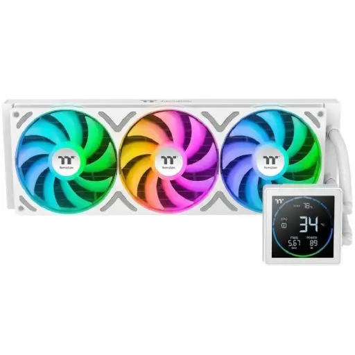 [840480305956] ENFRIAMIENTO LIQUIDO THERMALTAKE TH360-S V3 ARGB SYNC AIO SNOW 120MM DISPLAY LCD BLANCO CL-W472-PL12SW-A 12M DE GARANTIA