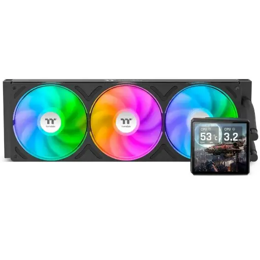 [840480305970] ENFRIAMIENTO LIQUIDO THERMALTAKE TH360 V3 ULTRA ARGB SYNC AIO 120MM DISPLAY LCD CL-W474-PL12SW-A 12M DE GARANTIA