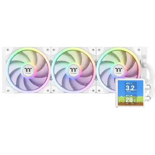 [840480306243] ENFRIAMIENTO LIQUIDO THERMALTAKE MINECUBE 360 ULTRA ARGB SYNC AIO SNOW 120MM  4 DISPLAY LCD BLANCO CL-W482-PL12SW-A 12M DE GARANTIA