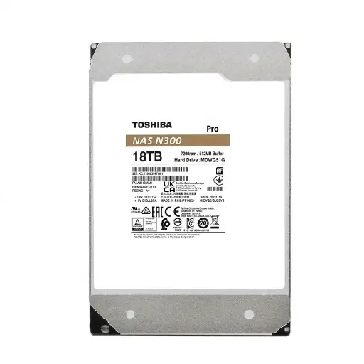 [723844001018] DD NAS TOSHIBA N300 PRO 18TB 3.5 HDWG51JXZSTB 11M DE GARANTIA 
