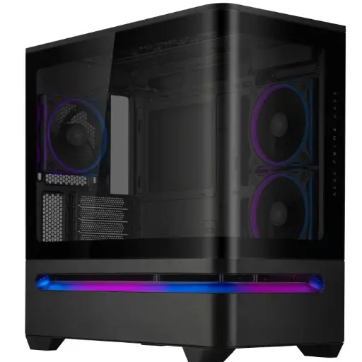 [199291006539] GABINETE ASUS PRIME AP202 ARGB M-ATX BLACK CRISTAL TEMPLADO 90DC00P0-B18000 11M DE GARANTIA