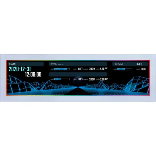 [840353051324] PANTALLA UNIVERSAL LCD LIAN LI 8.8" 60HZ IPS BORDE ARGB ORIENTACION HORIZONTAL/VERTICAL BLANCO SM088W 12M DE GARANTIA