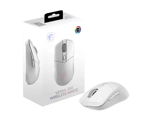 [824142392096] MOUSE MSI VERSA 300 INALAMBRICO BLANCO RGB VERSA 300 WIRELESS WHITE 12M GARANTIA