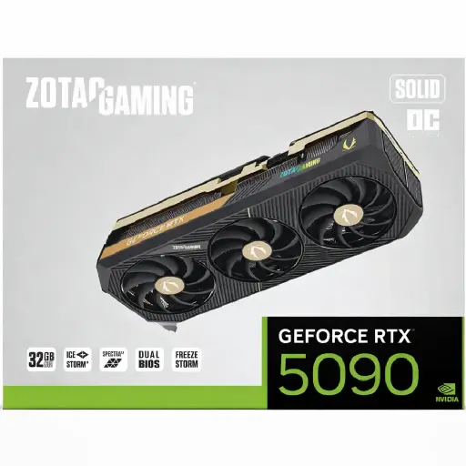 [810012086608] TARJETA DE VIDEO NVIDIA GEFORCE RTX5090 32GB GDDR7 ZOTAC SOLID OC ZT-B50900J-10A 12M DE GARANTIA