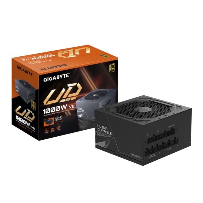 [810162143114] FUENTE GIGABYTE 1000W 80PLUS GOLD ATX MODULAR NEGRO GP-UD1000GM-PG5 V2 12M DE GARANTIA