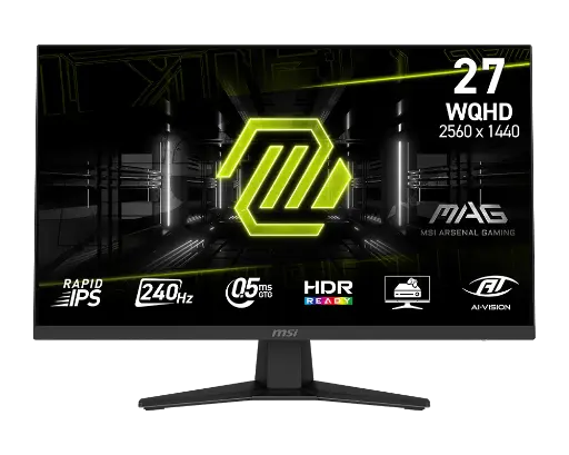 [824142390757] MONITOR 27 MSI MAG 274QF X24 0.5MS 240HZ WQHD GAMER IPS ANTI-GLARE FREESYNC 12M DE GARANTIA