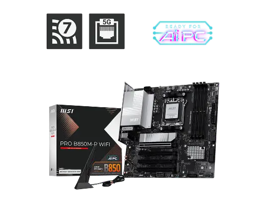 [824142426722] MOTHER AMD B850M-P WIFI MSI PRO AM5 4XDDR5 256GB M-ATX PRO B850M-P WIFI 12M DE GARANTIA