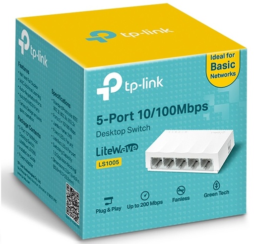 [840460606530] SWITCH TPLINK LS1005 5PTS 10/100MBPS LS1005(UN) 12M DE GARANTIA