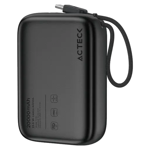 [7506215945608] POWER BANK ACTECK ENERGON GO PLUG MAX PG80 NEGRO 20000MAH USB-C AC-945608 6M DE GARANTIA