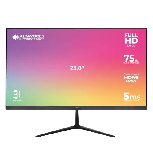 [7506215933841] MONITOR 24 ACTECK CAPTIVE VIVID SP240 5MS 75HZ FULL HD IPS CON BOCINAS AC-933841 12M DE GARANTIA