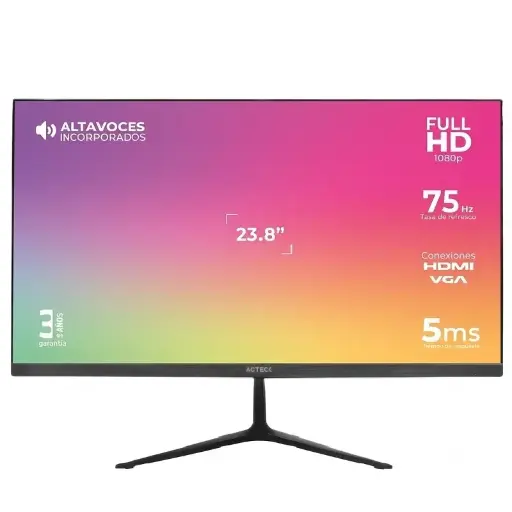 [7506215933841] MONITOR 24 ACTECK CAPTIVE VIVID SP240 5MS 75HZ FULL HD IPS CON BOCINAS AC-933841 12M DE GARANTIA