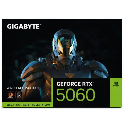 [889523052365] TARJETA DE VIDEO NVIDIA GEFORCE RTX5060 8GB OC GDDR7 GIGABYTE WINDFORCE MAX GV-N5060WF2MAX OC-8GD 12M DE GARANTIA