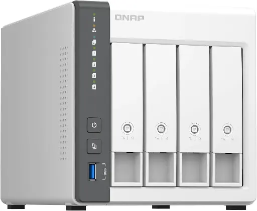 [885022023349] SERVIDOR QNAP TS-433-4G-U CORTEX -A55 2.0GHZ 4GB DDR4 4BAHIAS WHITE S/N DISCOS 12M DE GARANTIA