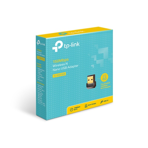 [845973050719] ADAPTADOR TPLINK TL-WN725N 150MBPS 2.4GHZ USB MINI 1AÑO DE GARANTIA