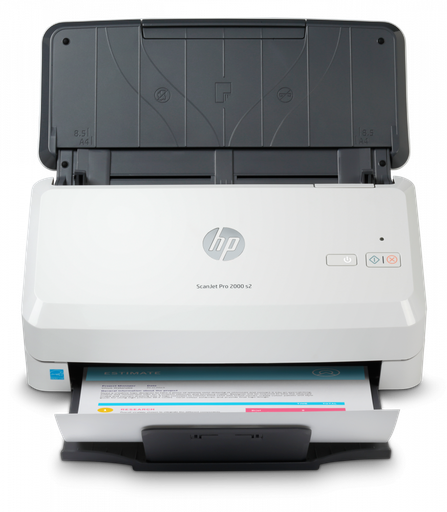 ESCANER HP SCANJET PRO 2000 S2 DUPLEX A COLOR 600x600 DPI A COLOR 25PPM A4 ADF USB BLANCO/NEGRO 6FW06A GARANTIA CON FABRICANTE