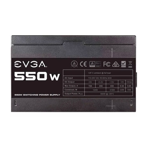 [843368040246] FUENTE EVGA 550N1 550W 100-N1-0550-L1 3M DE GARANTIA