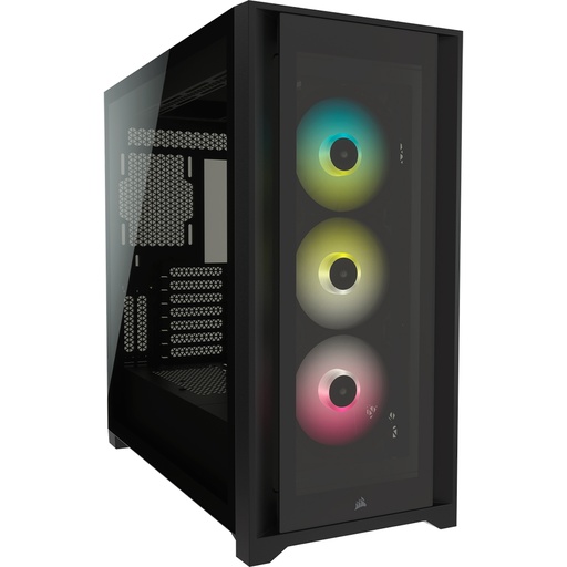 [840006627517] GABINETE CORSAIR ICUE 5000X RGB NEGRO ATX CRISTAL MIDITOWER SIN FUENTE CC-9011212-WW SIN GARANTIA