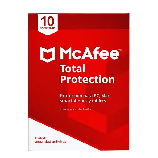 LIC ANTIVIRUS MCAFEE TOTAL PROTECCION 10D MTP00LNRXRDA 1M DE GARANTIA