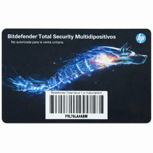[8759854143105] LIC HP CONSUMO ANTIVIRUS BITDEFENDER TOTAL SECURITY LICENCIA DE 12 MESES D000A20 DIRECTO DE FABRICANTE