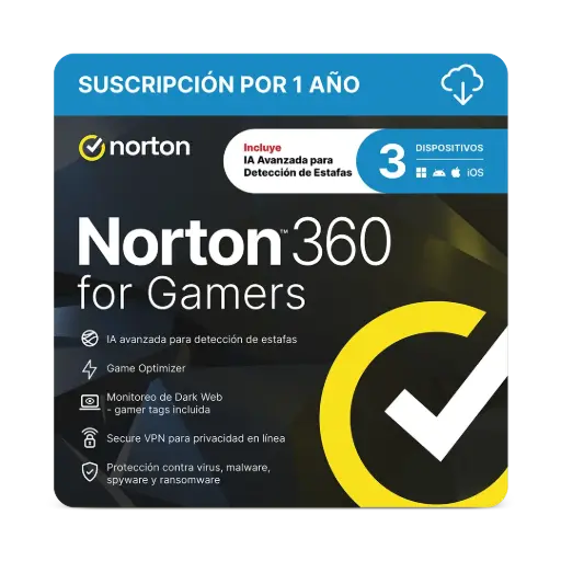 [037648692465] LICENCIA ANTIVIRUS NORTON 360 GAMERS PERSONAL 3 DISPOSITIVOS TMNR-023 SIN GARANTIA