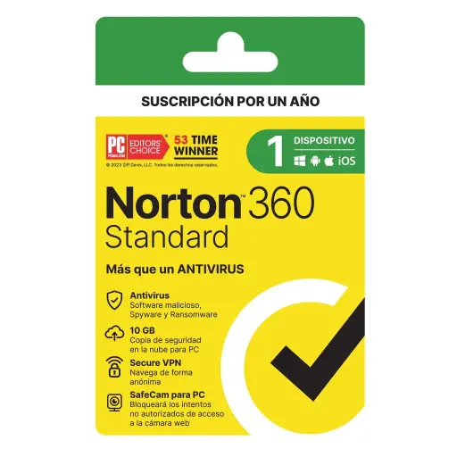 [037648689519] DESCONTINUADO LICENCIA ANTIVIRUS NORTON 360 STANDARD PERSONAL 1 DISPOSITIVOS TMNR-032 SIN GARANTIA